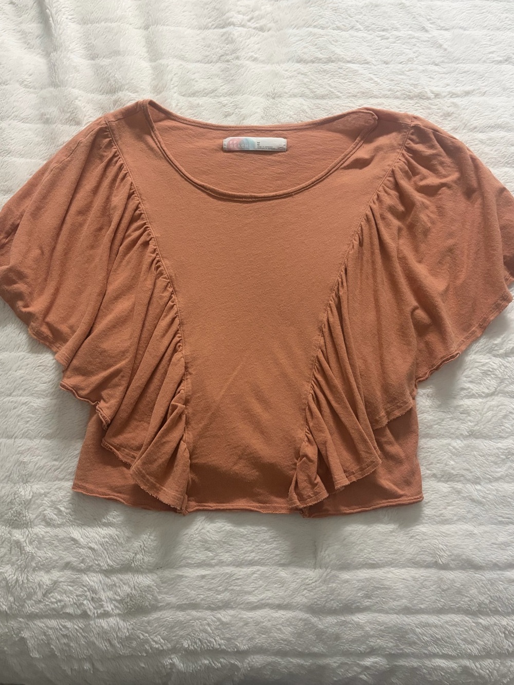 FP Beach Ruffle Flutter Sleeve Top